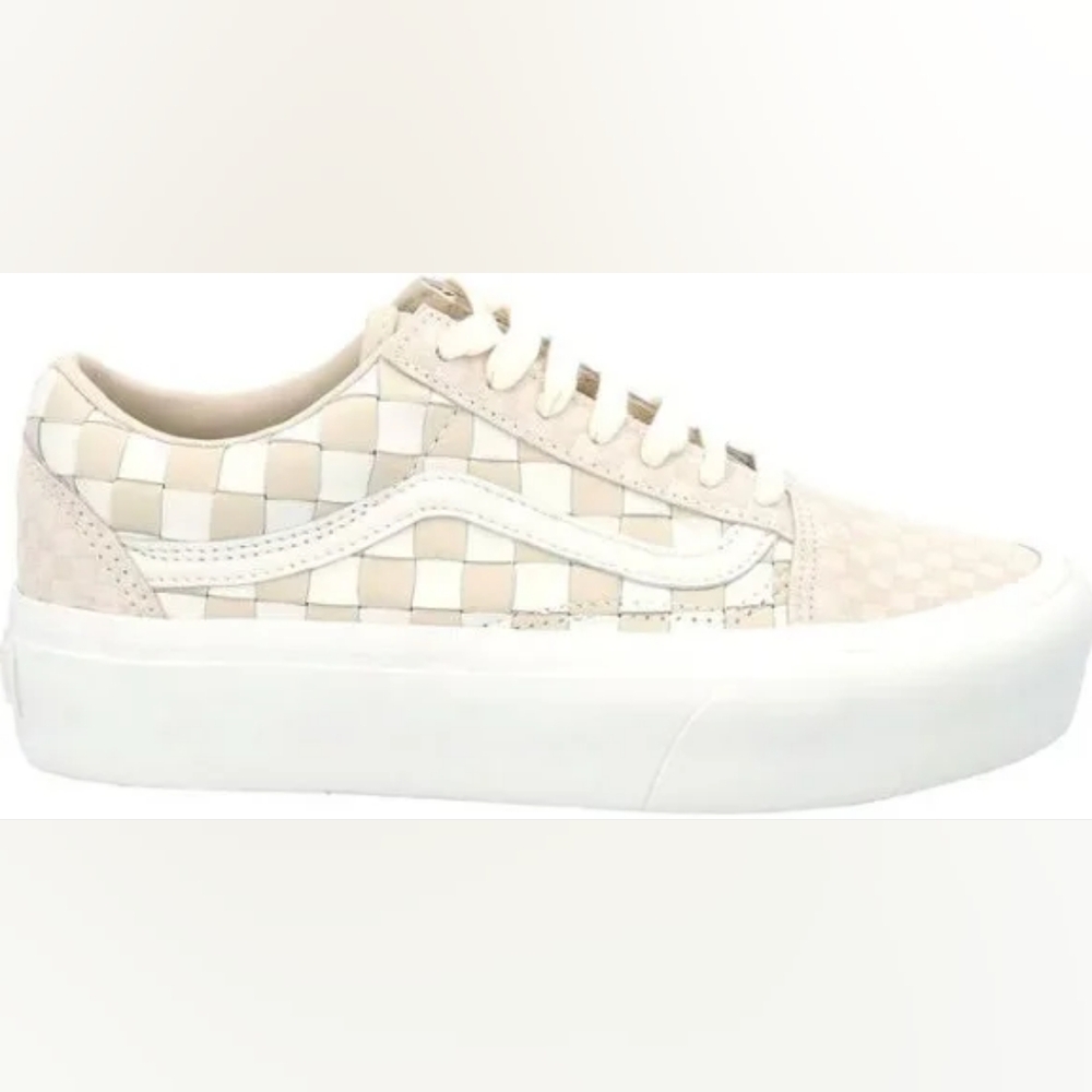 White Checkered Sneakers